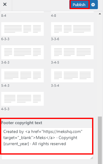 How to write a copyright footer