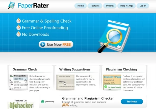 paper rater homepage as text editor tools example
