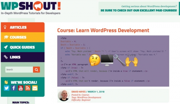 wpshout WordPress courses