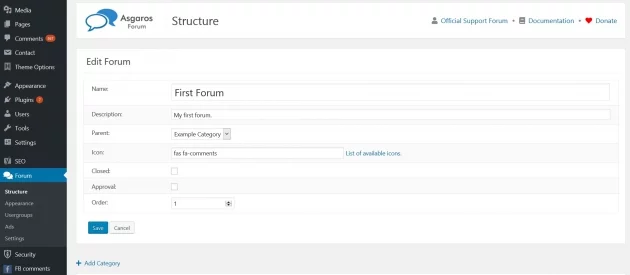 best-forum-plugin-for-wordpress-asgaros-forum-dashboard-screenshot
