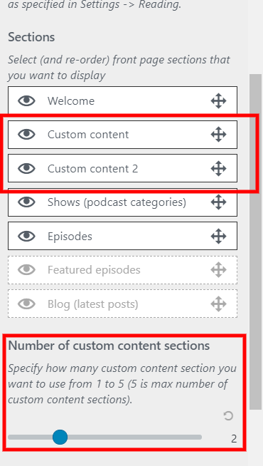 Add custom content Roogan Podcast theme