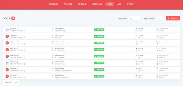 wordpress autoposting plugin logs